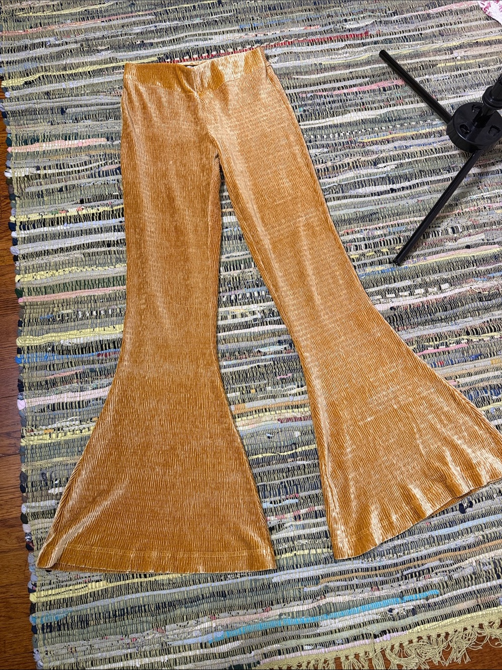 Free People Mustard Velvet Flare Pants